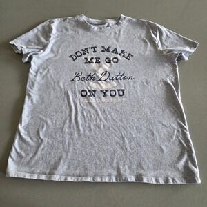 Yellowstone Beth Dutton Graphic Tee Heather Gray Short Sleeve T-Shirt Mens XL